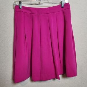 Banana Republic Hot Pink Pleated Mini Skirt Side Zip Sz‎ 2 Barbiecore Preppy
